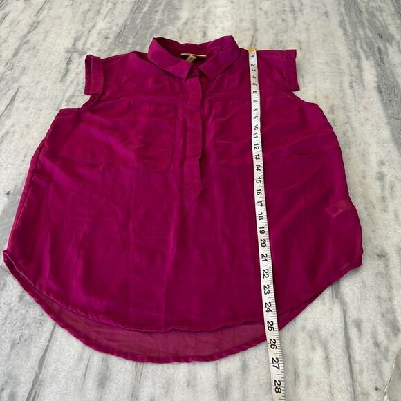 Princess Vera Wang Dark Berry Chiffon Blouse Woman Size Medium Summer - Picture 9 of 9